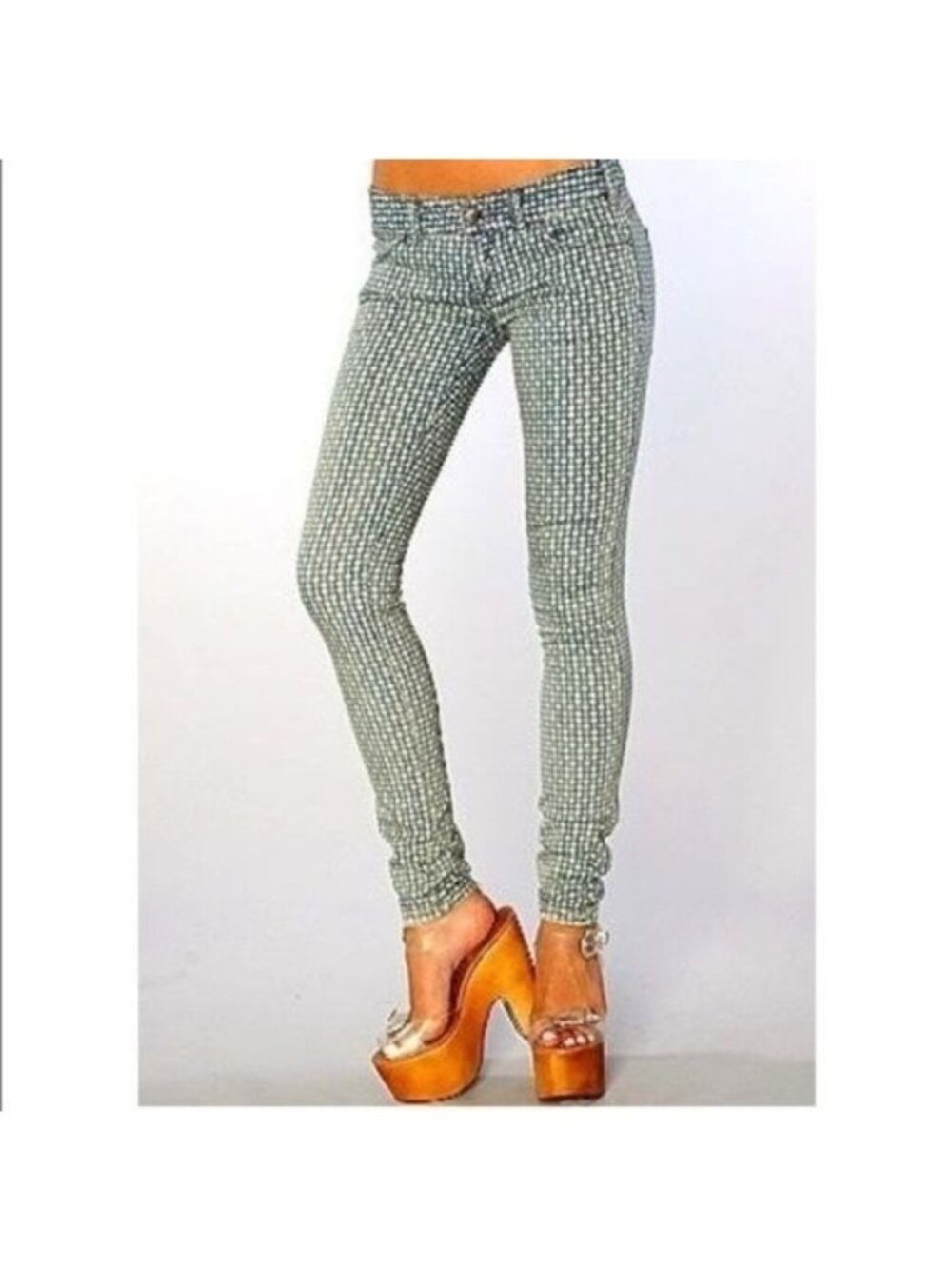 Free People Diamond Jeans Skinny Patterned Ikat Denim